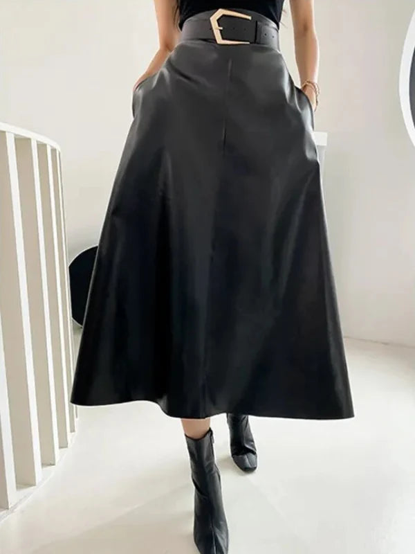 Women’s High Waist Midi Skirt – Elegant & Versatile A-Line Skirt for All Occasions