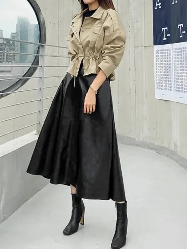 Women’s High Waist Midi Skirt – Elegant & Versatile A-Line Skirt for All Occasions