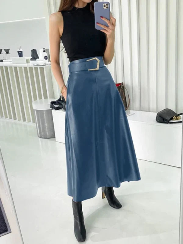 Women’s High Waist Midi Skirt – Elegant & Versatile A-Line Skirt for All Occasions