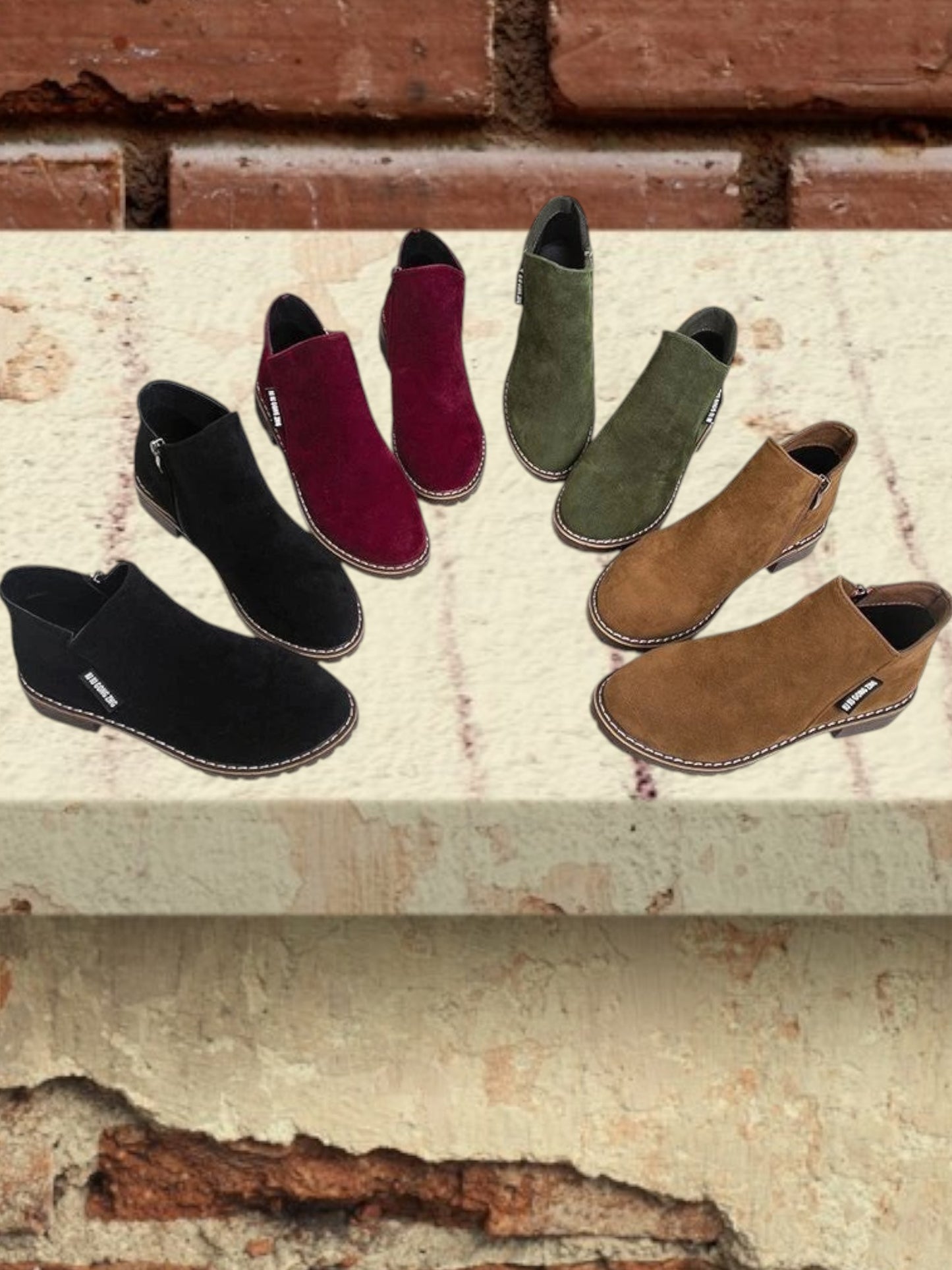 Mary | Stylish Ankle Boots for Women with Thick Sole and Zipper Closure | Army green 3