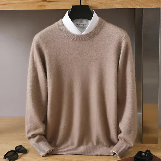 O-neck Cashmere Sweater for Men | Lightweight