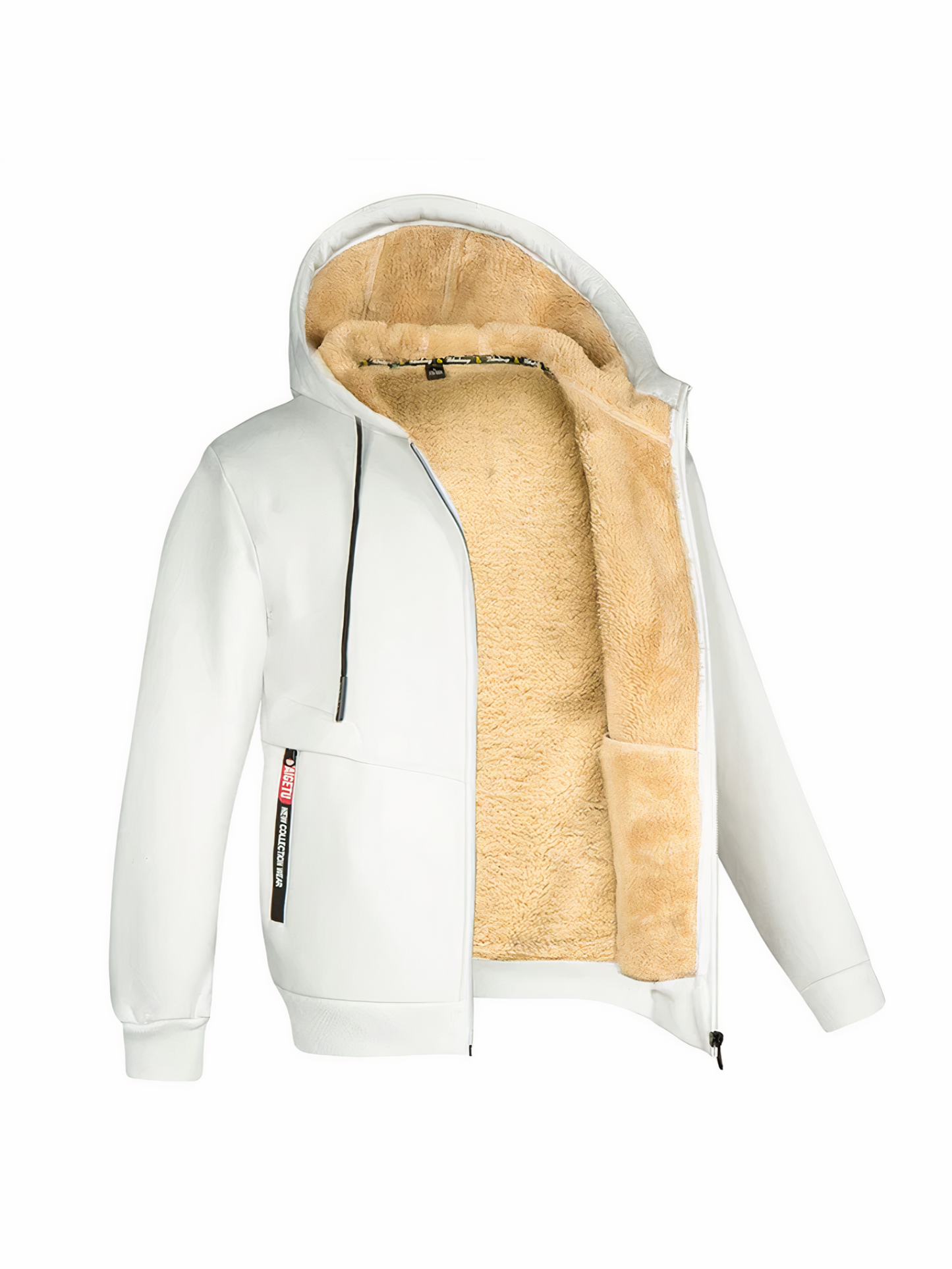 Men's Fleece Jacket, Adjustable Fit | Winter | White1