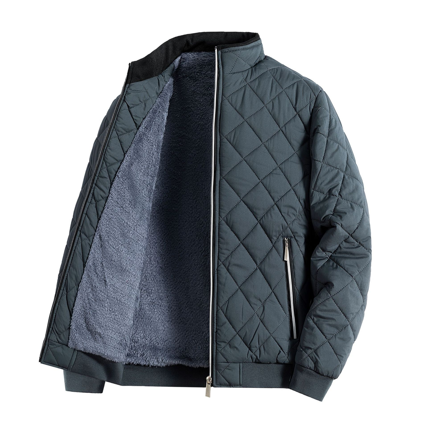 Men's Fleece Jacket | Quilted, High Collar | Winter 1