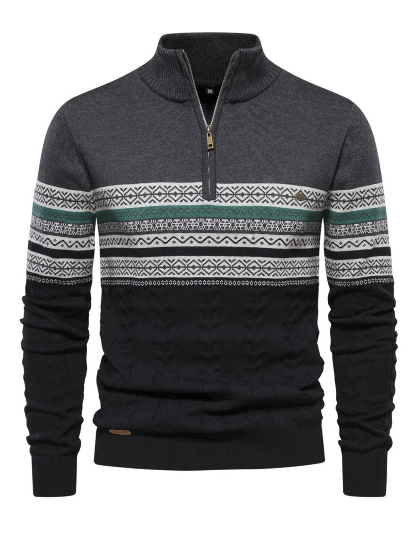 Men's Half Zip Sweater | Regular Fit | Dark Gray