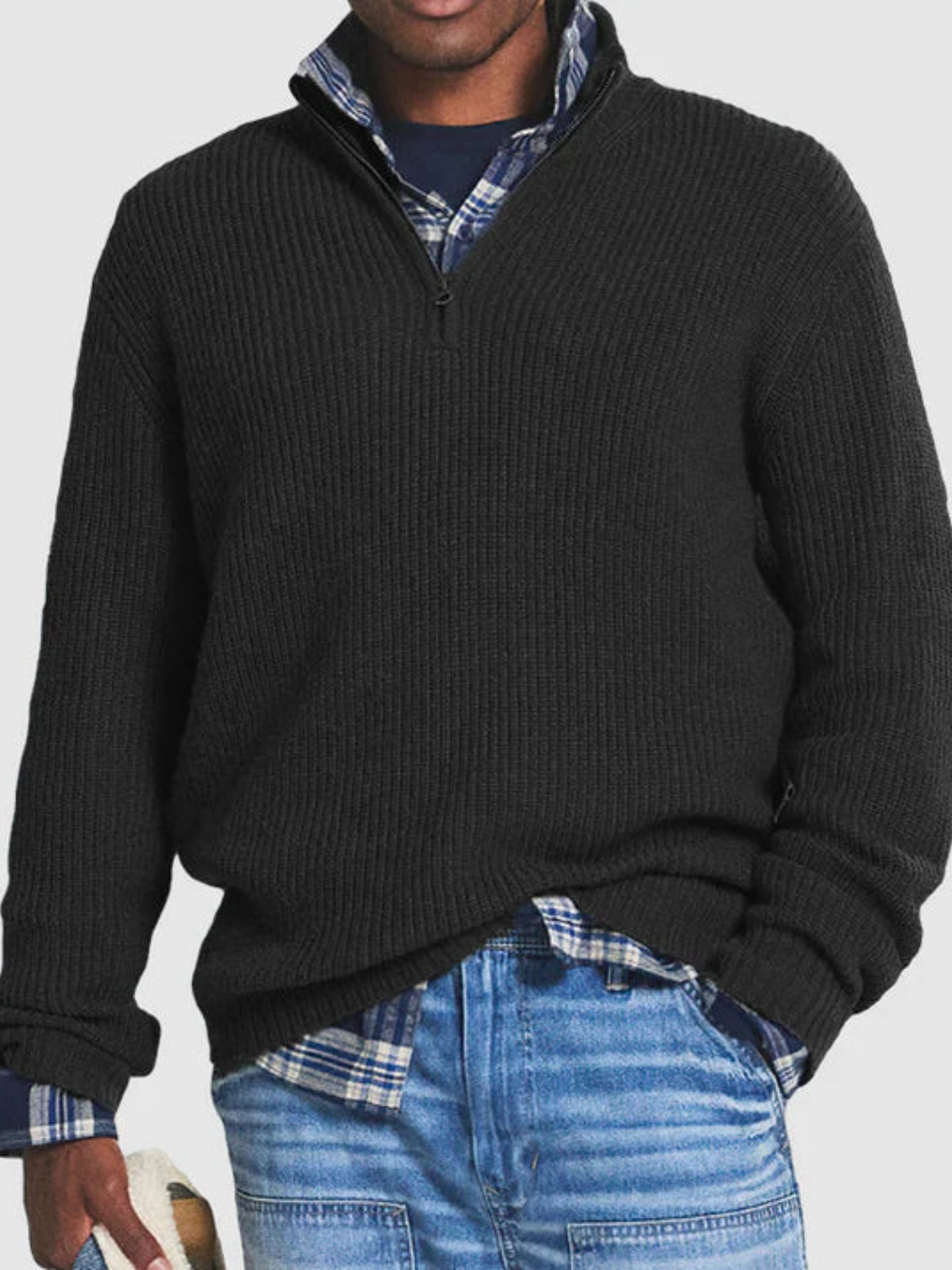 Men's Half Zip Sweatshirt | Casual Fit | Dark Gray