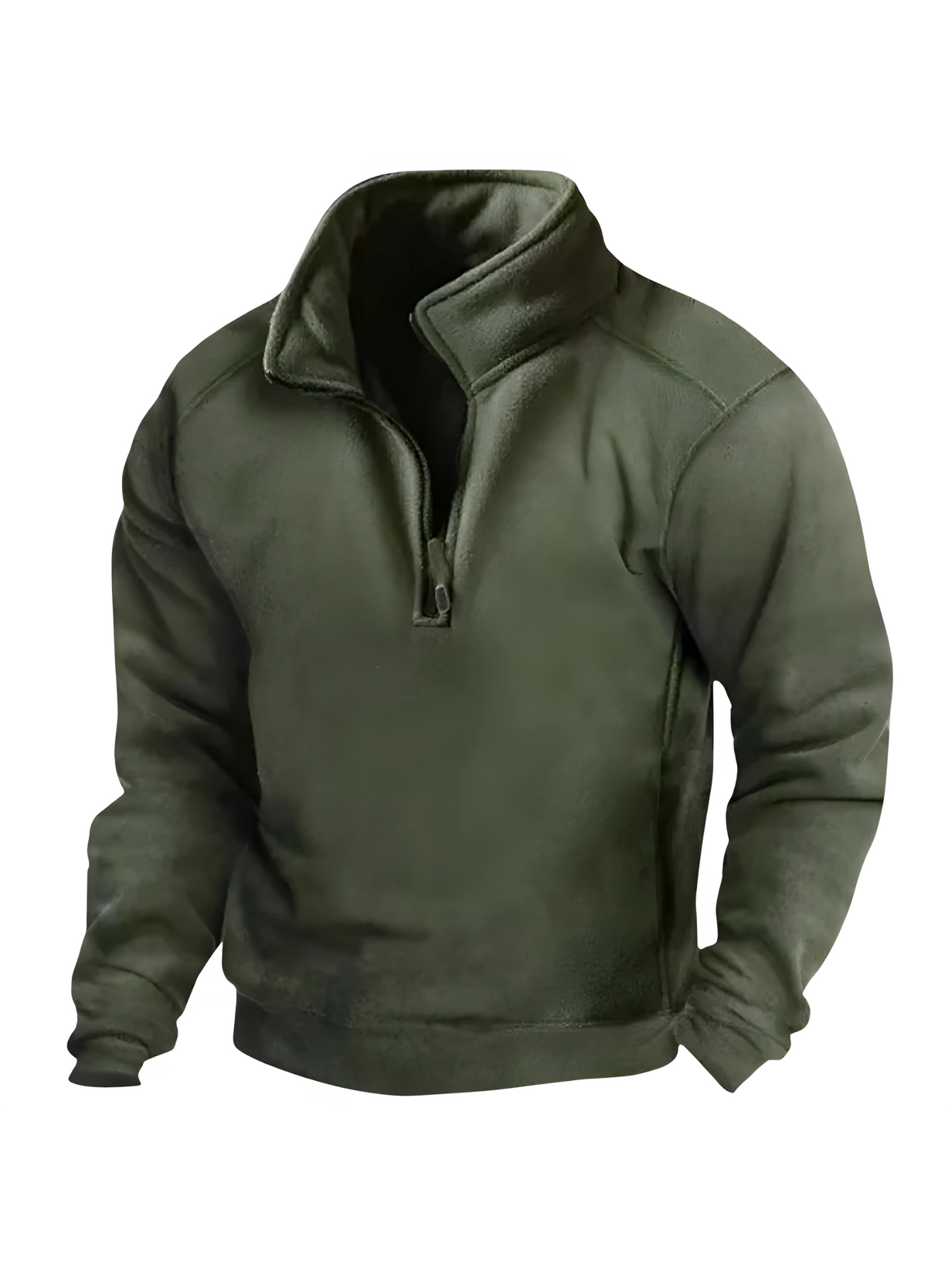 Men's Half Zip Sweatshirt | Winter Fit | Green