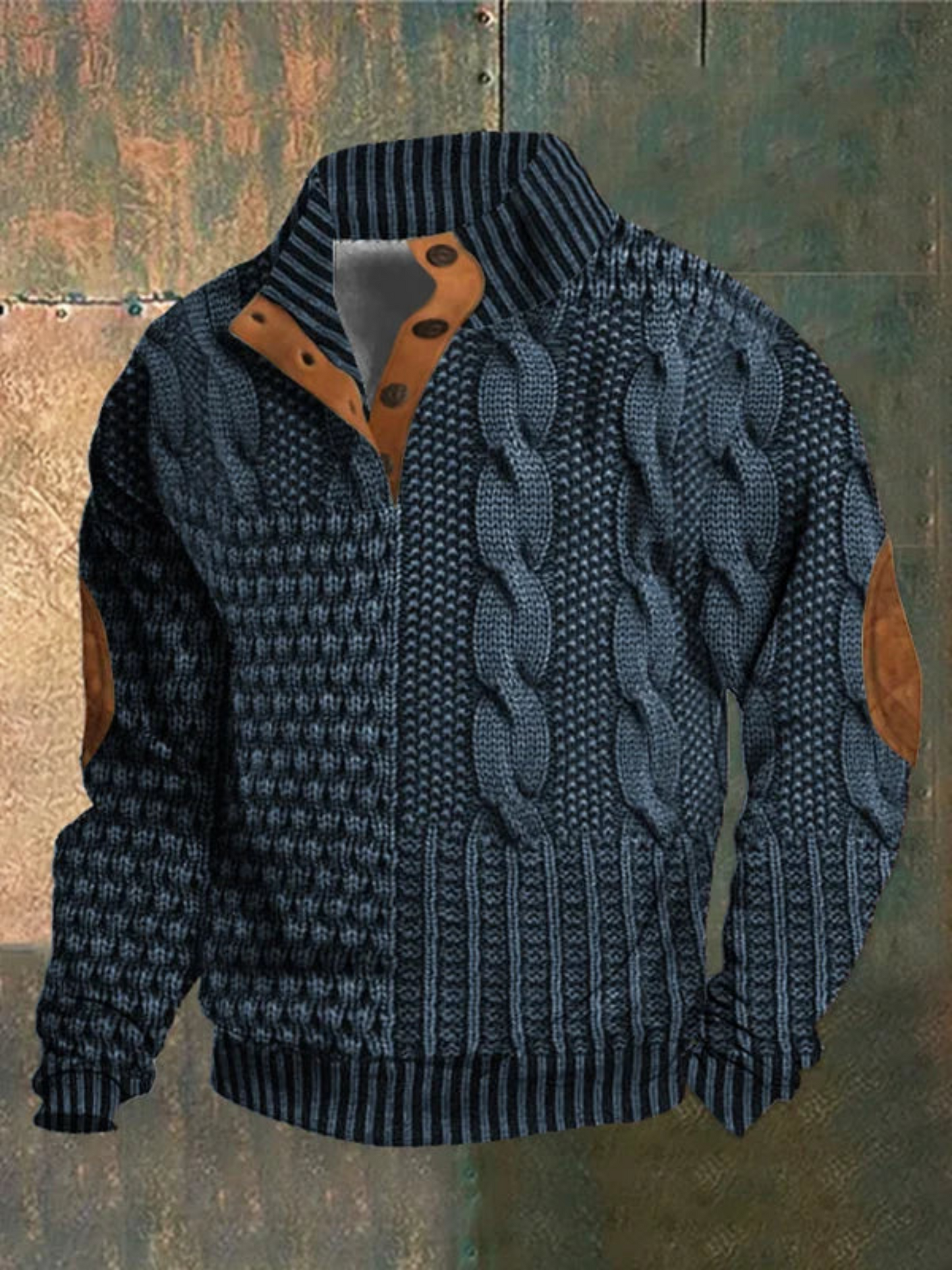 Men's Pullover, Textured Knit | Winter | Dark Blue
