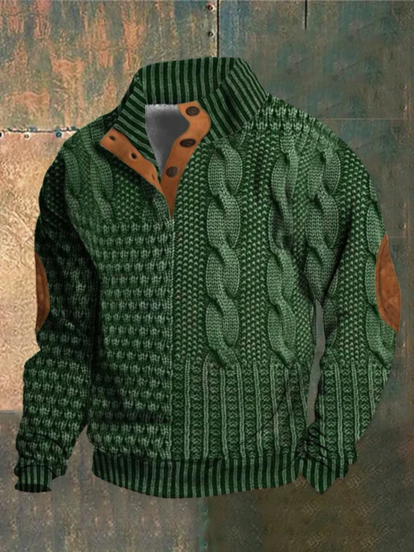 Men's Pullover, Textured Knit | Winter | Dark Green