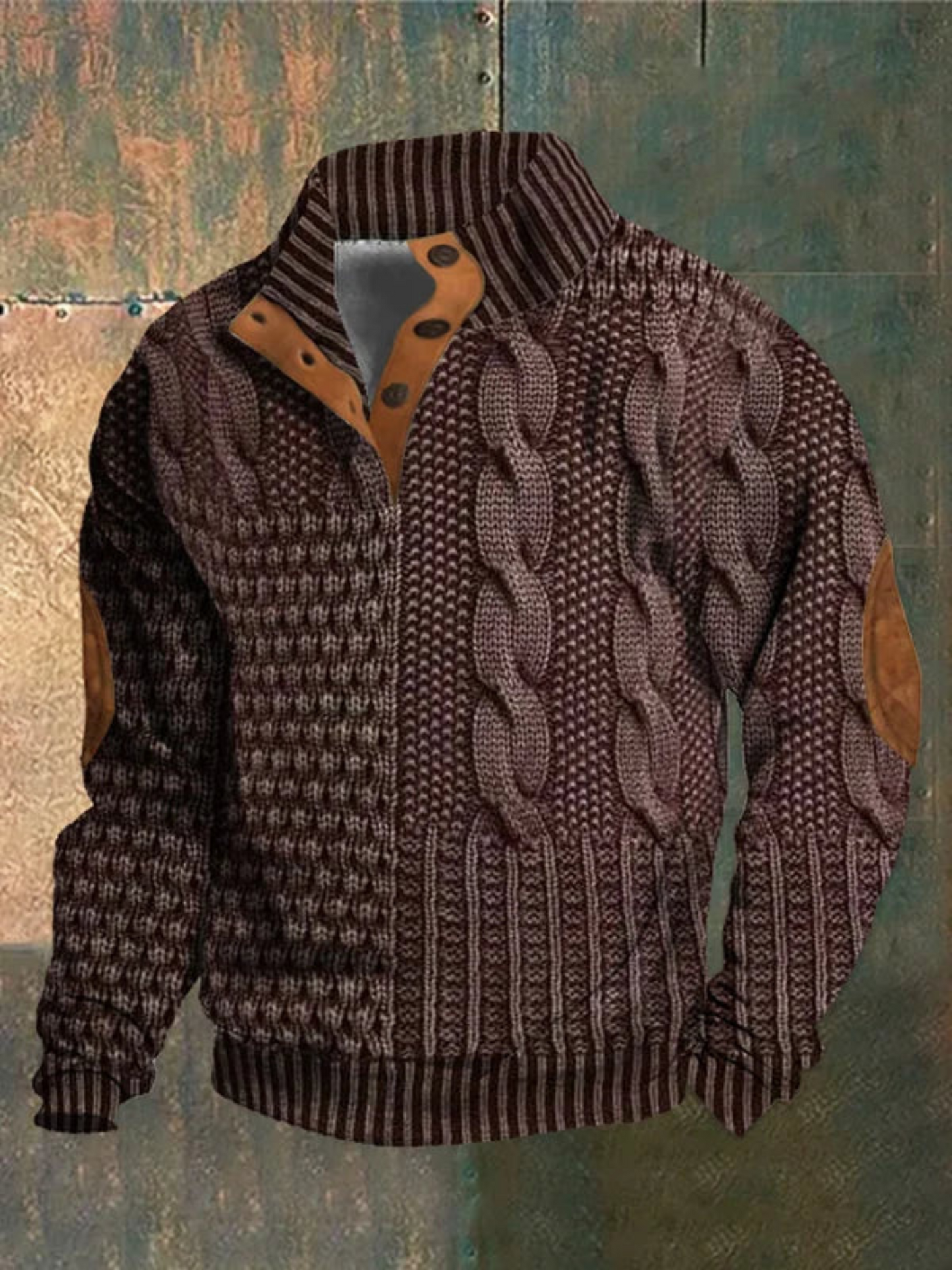 Men's Pullover, Textured Knit | Winter | Dark Red