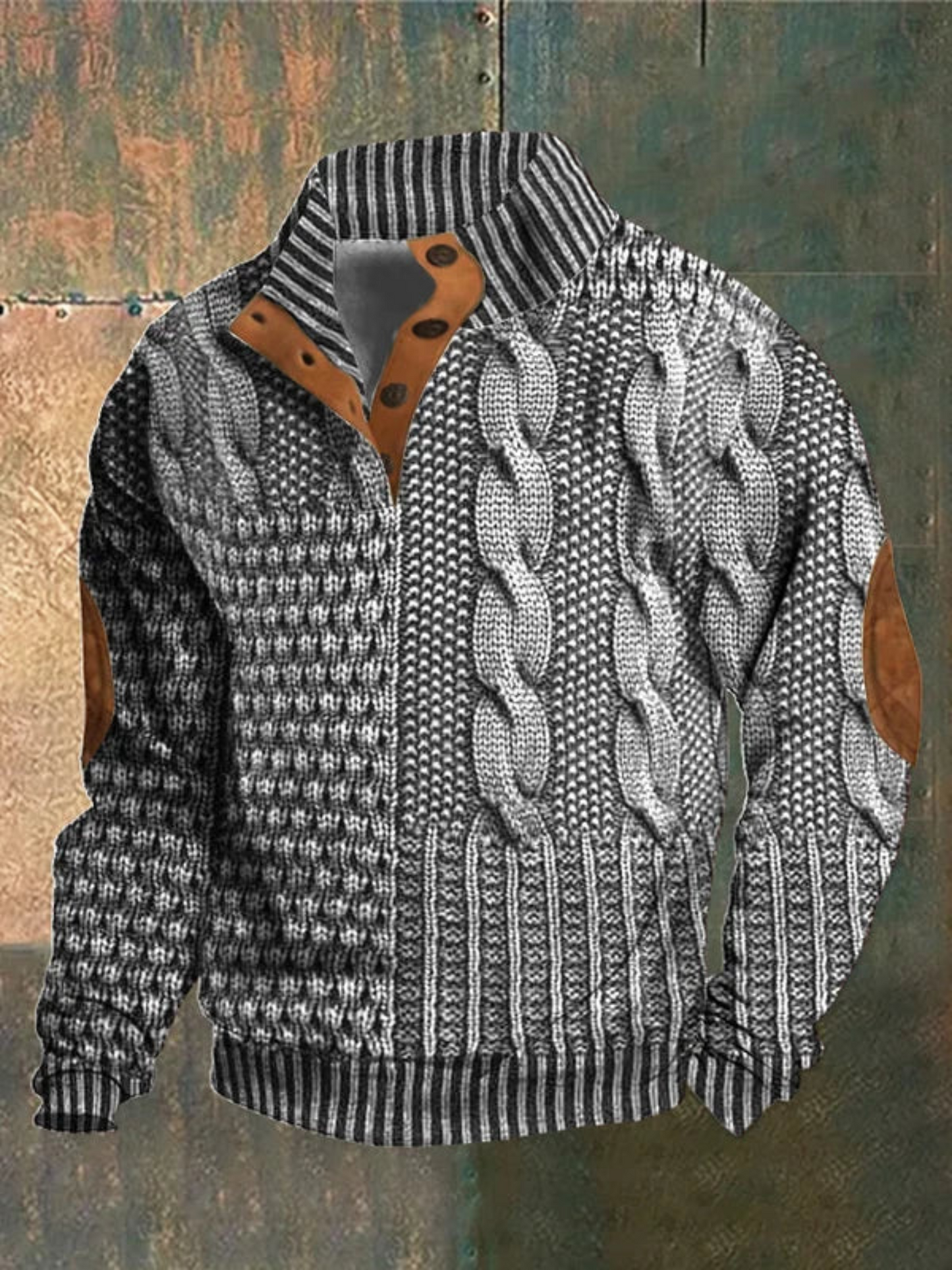 Men's Pullover, Textured Knit | Winter | Light Gray