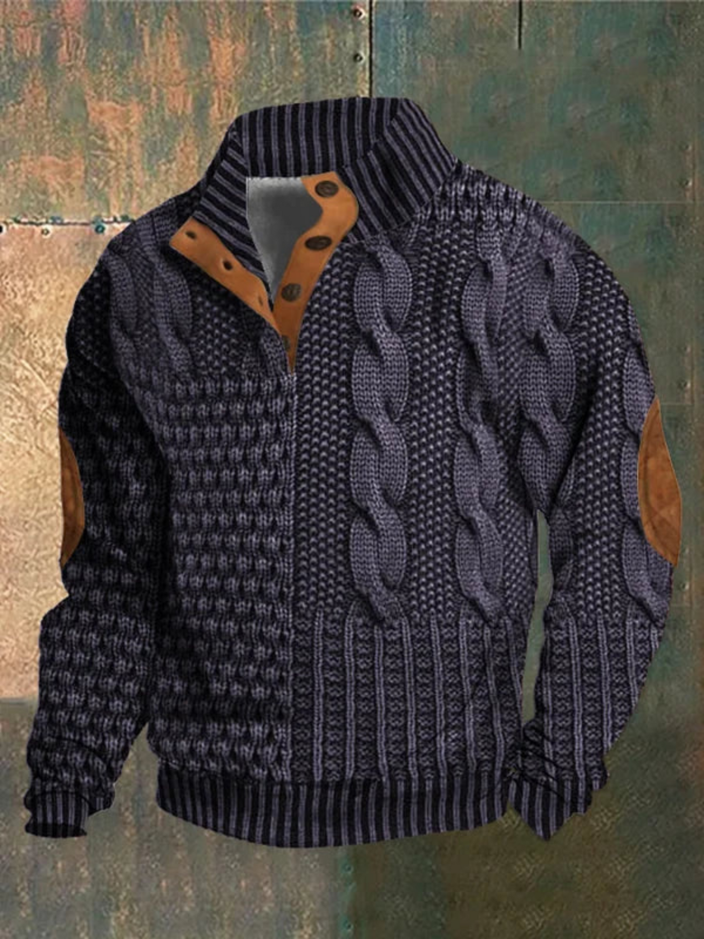 Men's Pullover, Textured Knit | Winter | Purple