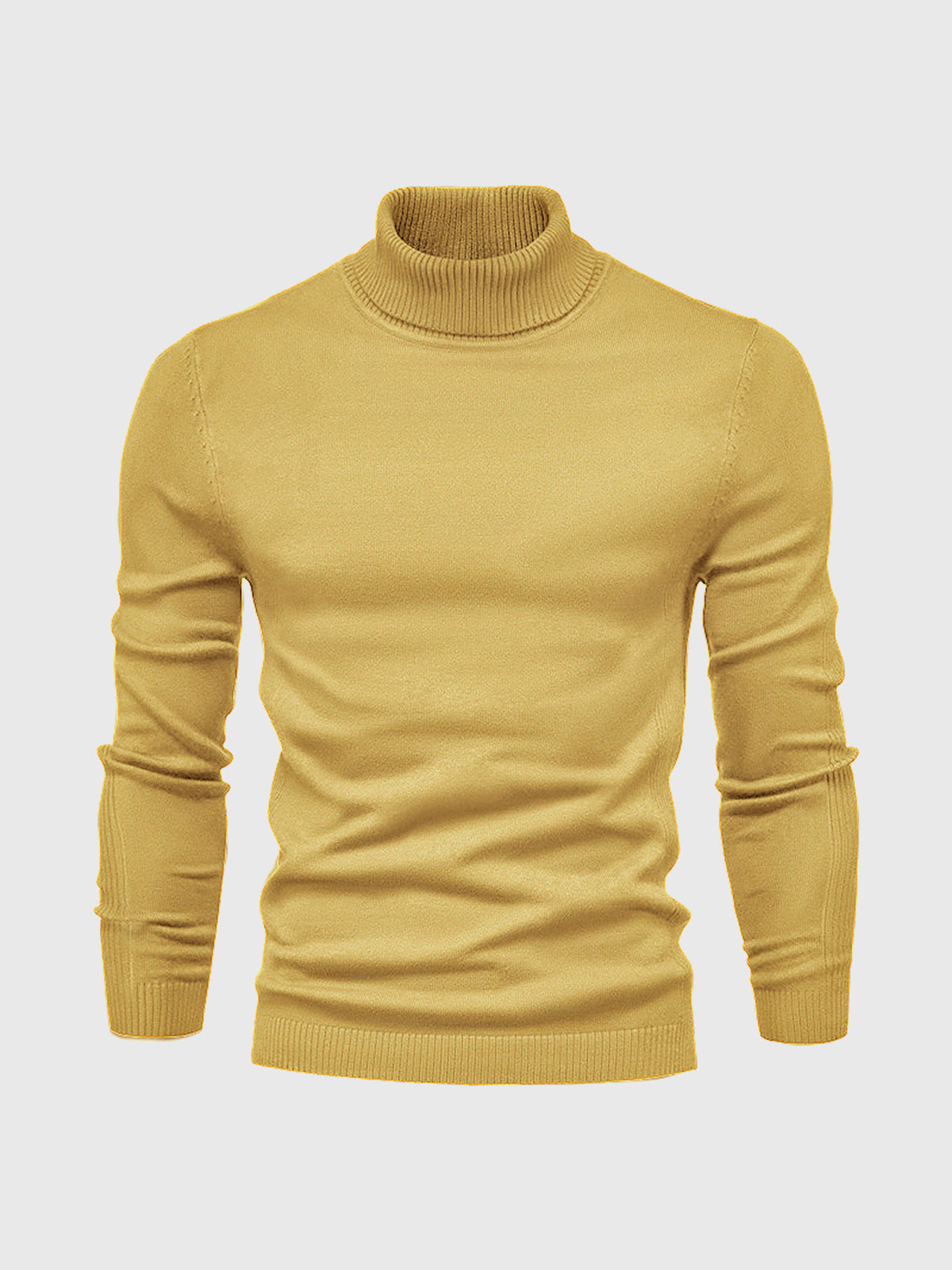 Men's Turtleneck Sweater | Regular Fit | Yellow