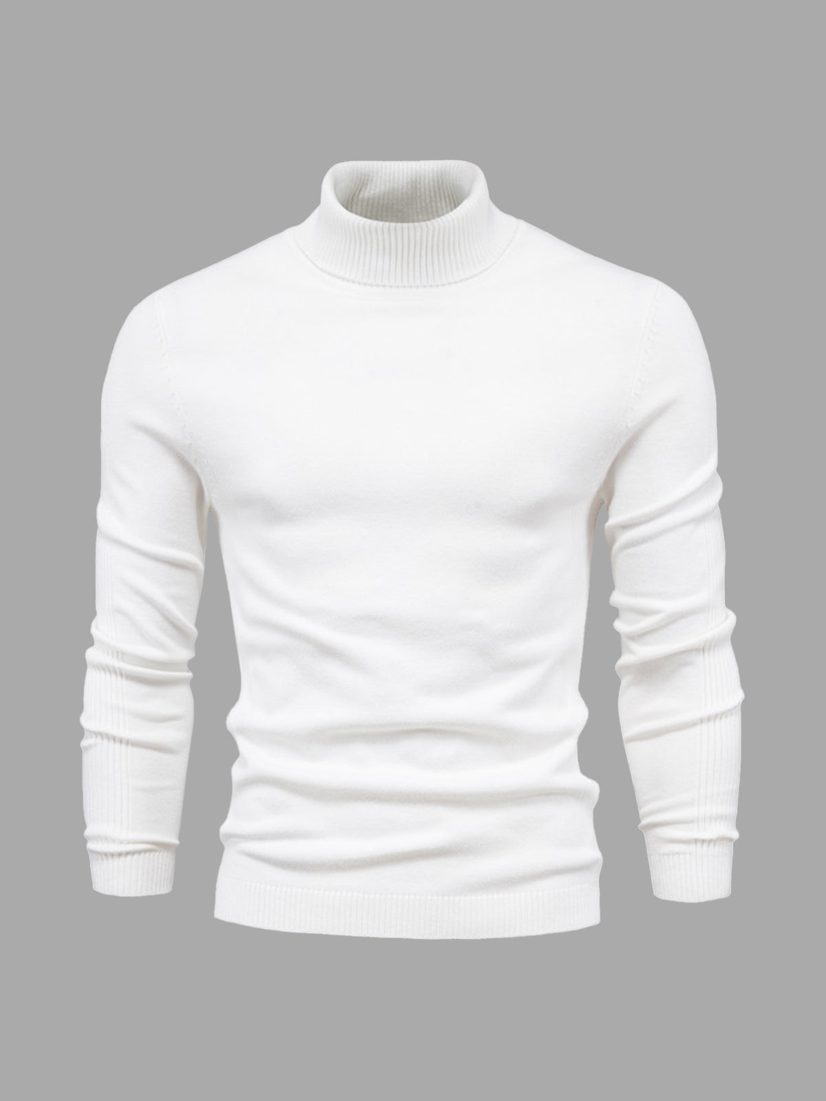 Men's Turtleneck Sweater | Regular Fit | white
