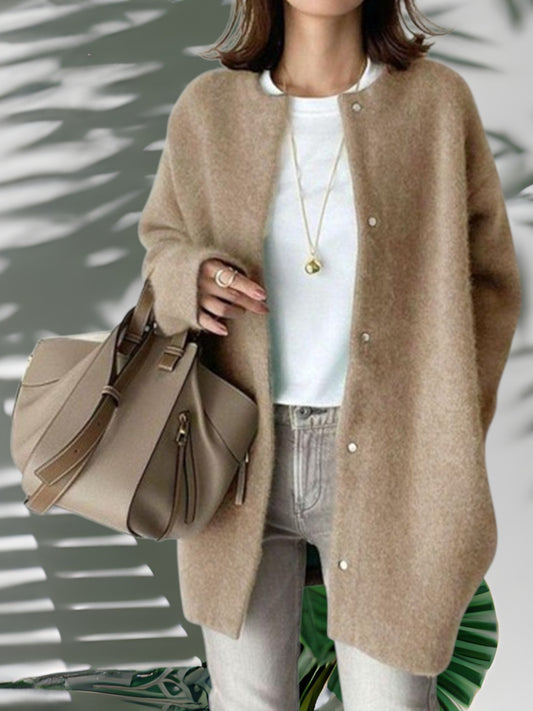 Mia | Soft Knitted Women's Sweater with Long Sleeves and Modern Fit | Light Brown