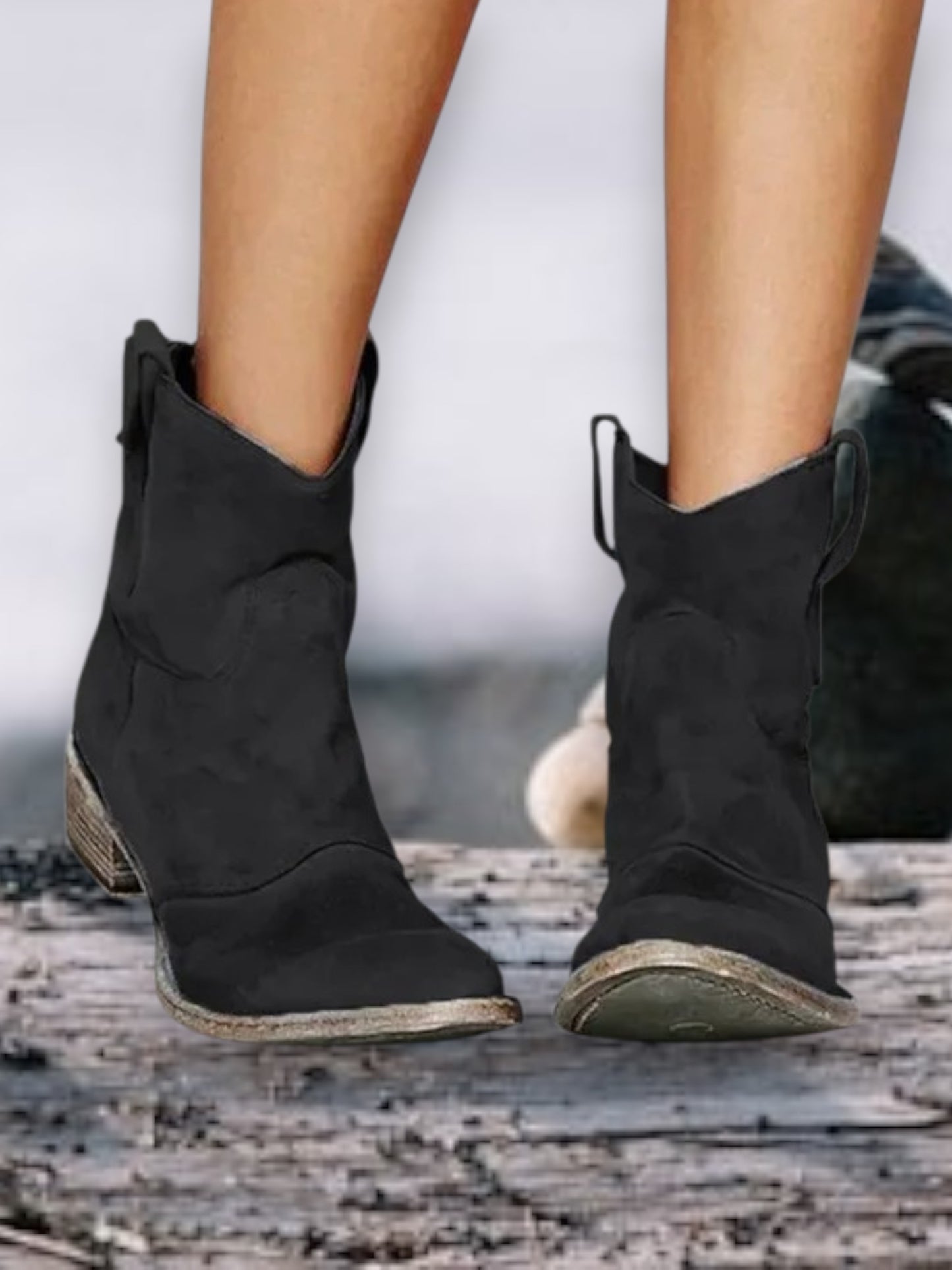 Mia | Vintage Ankle Boots for Women in Durable Leather with Comfortable Footbed | Black