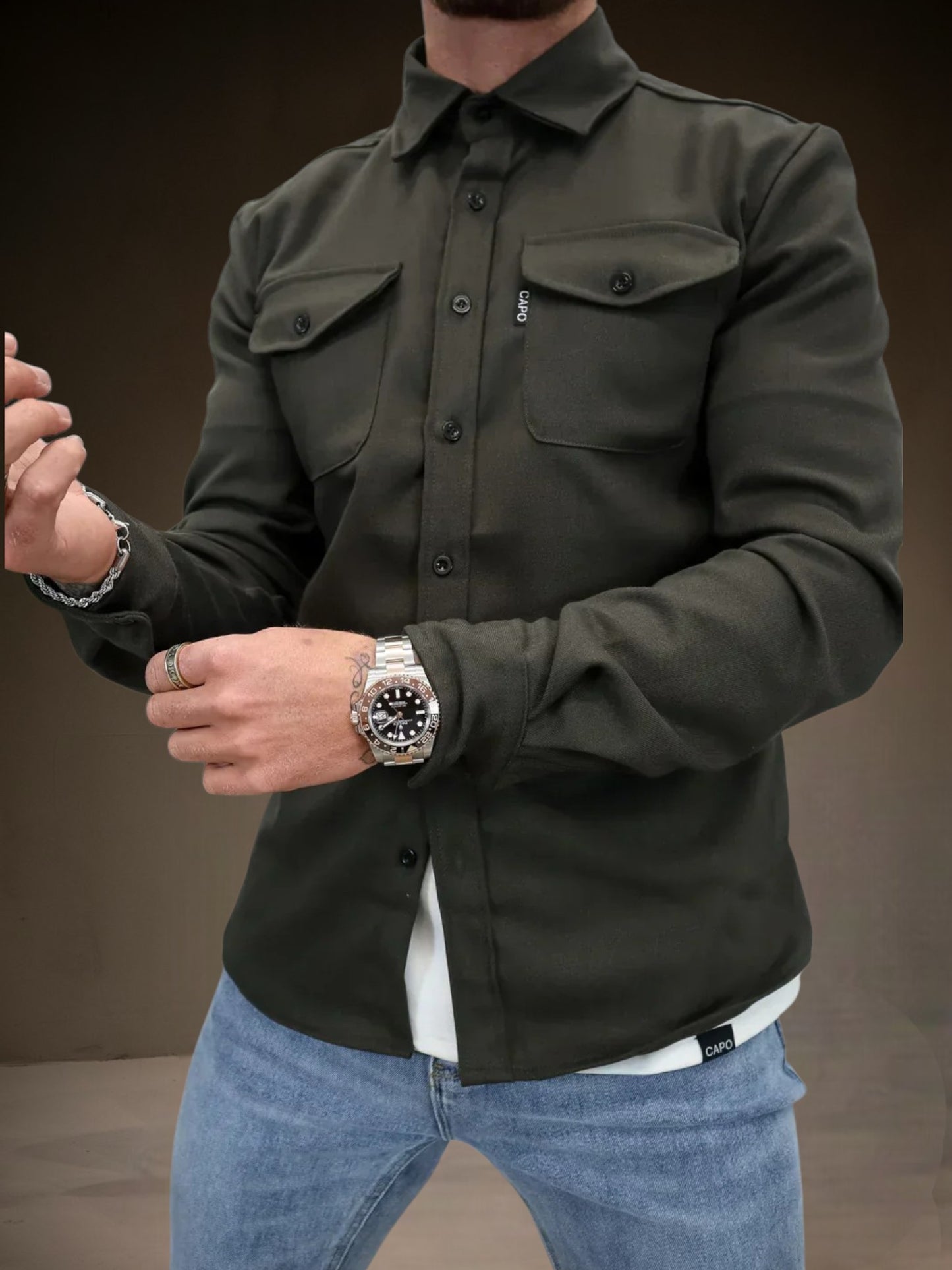 Oswin | Men's Overshirt in Durable Fabric with Long Sleeves and Modern Fit for All Seasons | Darkgrun