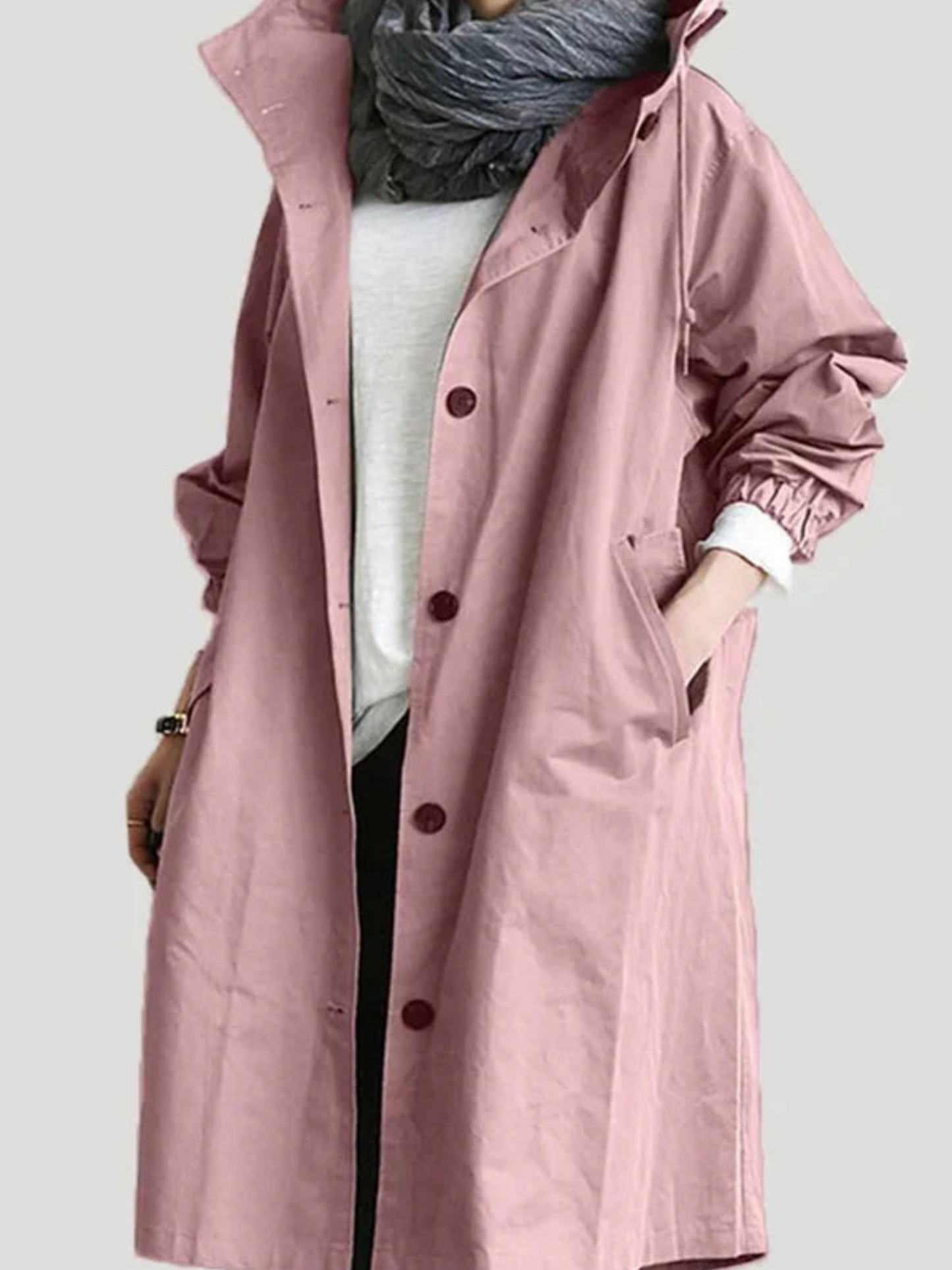 Oversized Raincoat for Women | Water-Resistant | Pink