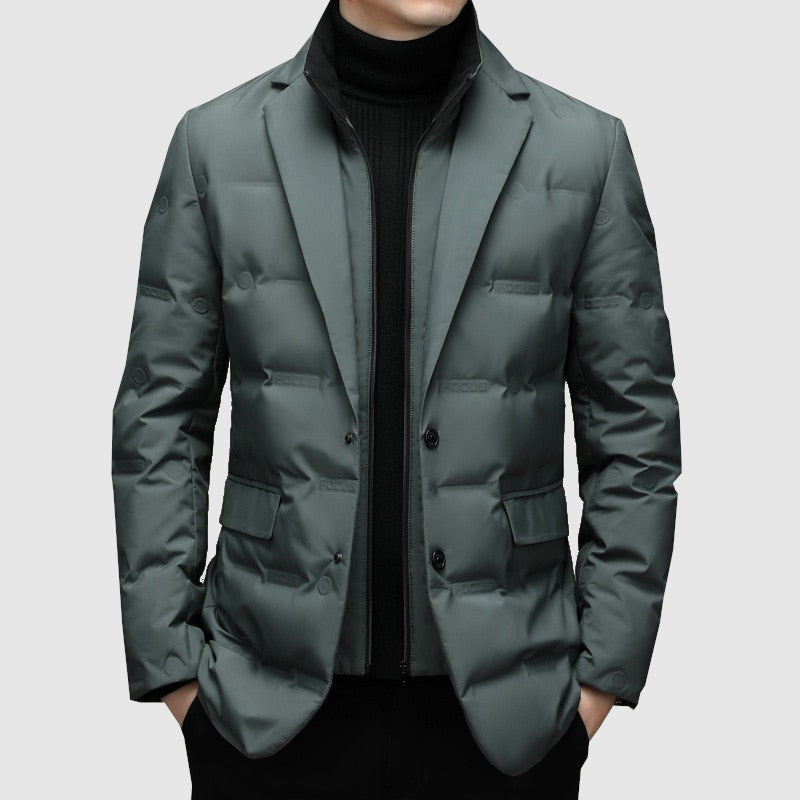 Parka Jacket for Men | Tailored Fit, Premium Fabric | Blue Green
