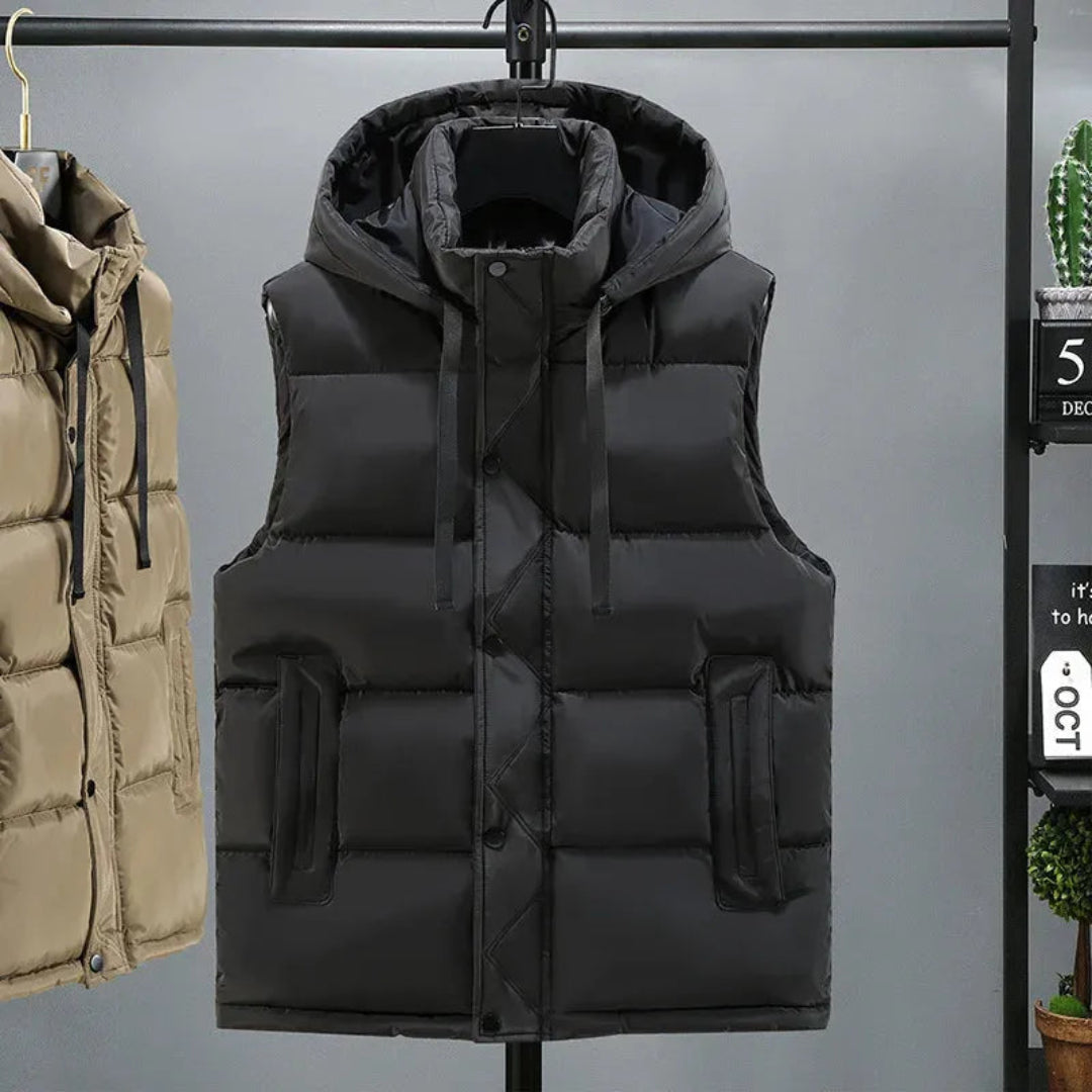 Puffer Vest for Men | Lightweight Quilted Insulation | Sleeveless | Black