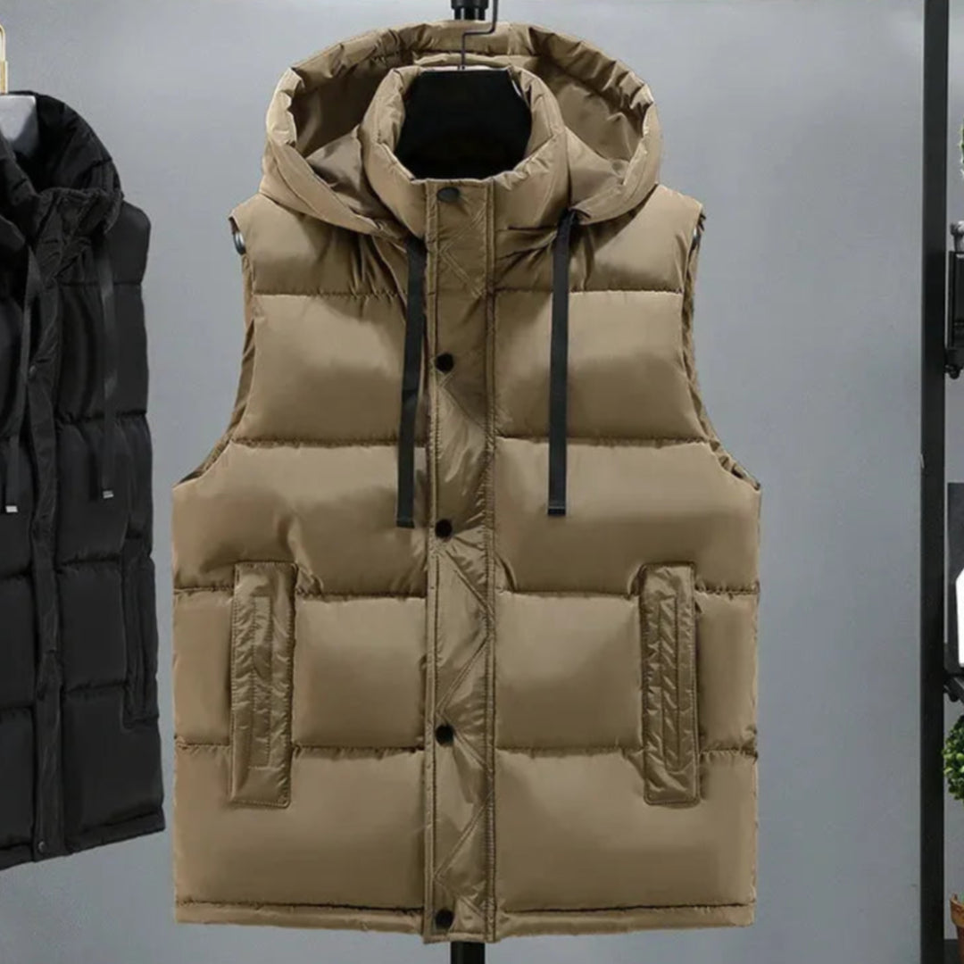 Puffer Vest for Men | Lightweight Quilted Insulation | Sleeveless | Brown