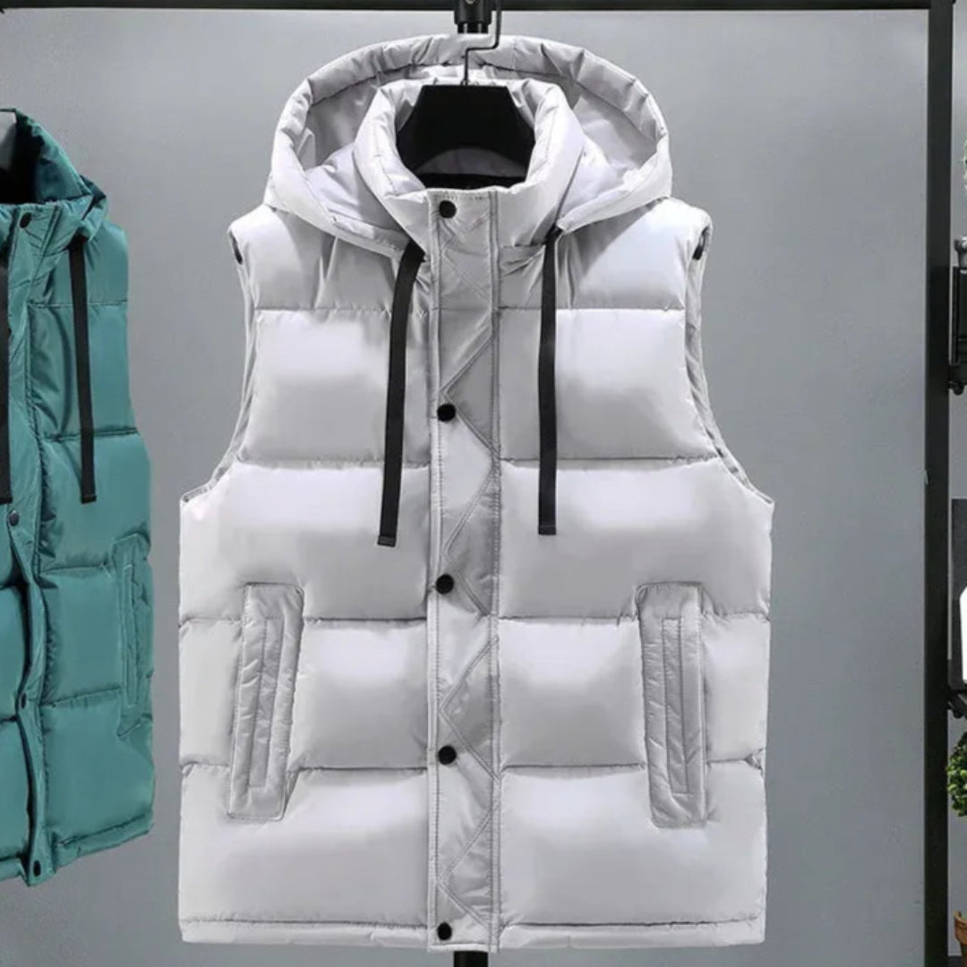 Puffer Vest for Men | Lightweight Quilted Insulation | Sleeveless | White
