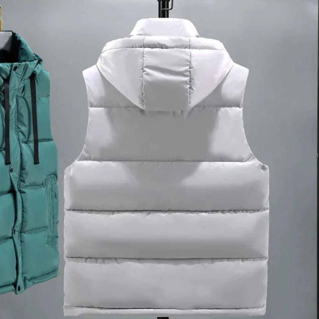 Puffer Vest for Men | Lightweight Quilted Insulation | Sleeveless | White1