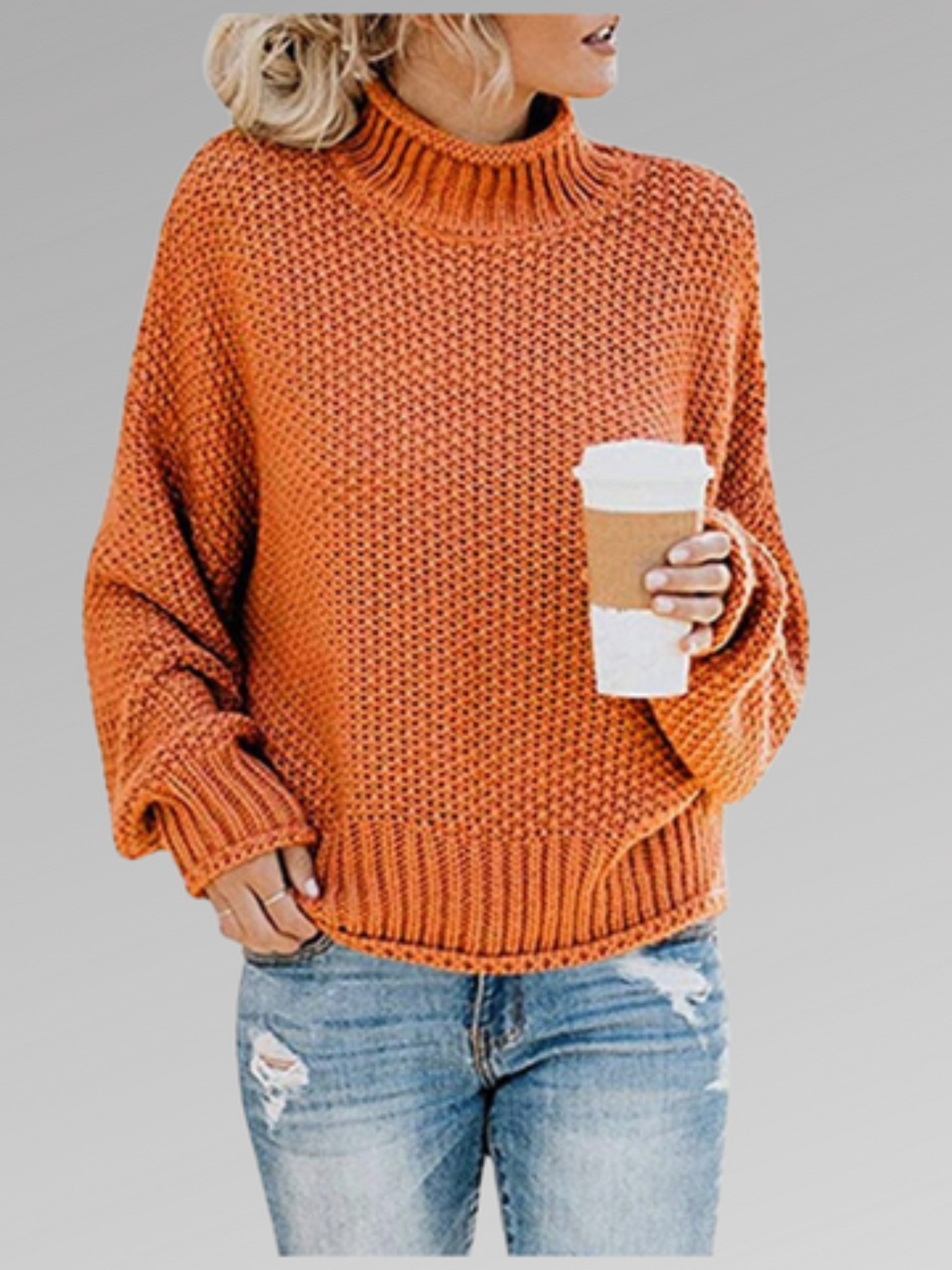 Pullover Sweater for Women | Soft Knit | Orange