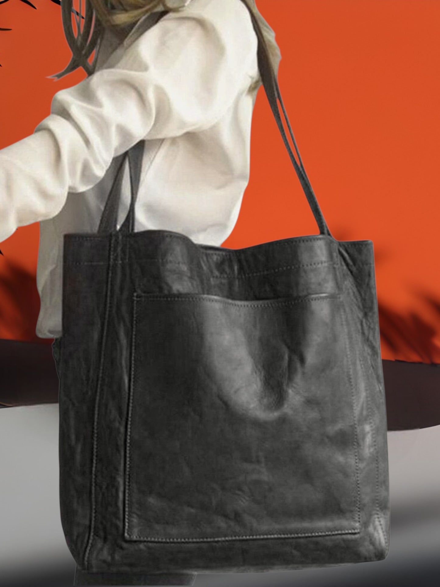 Sarah | Elegant Leather Handbag with Spacious Interior and Versatile Design | Black