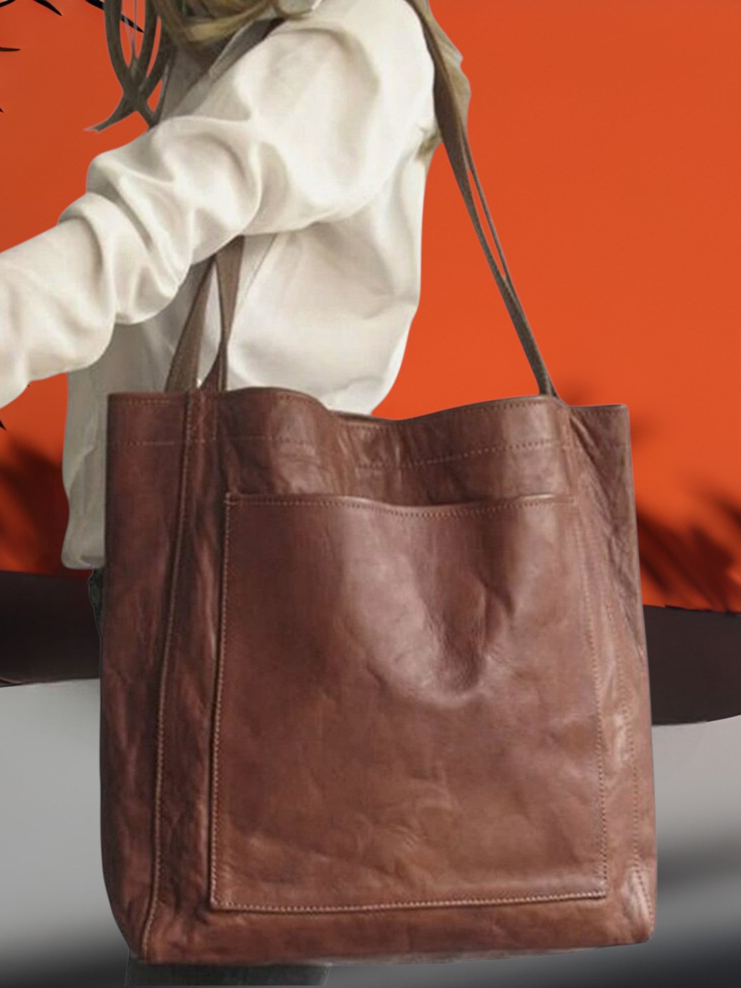 Sarah | Elegant Leather Handbag with Spacious Interior and Versatile Design | Dark Brown