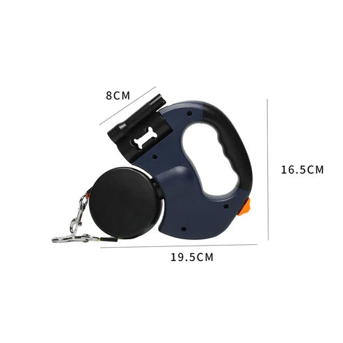Retractable Dual Dog Leash – No-Tangle, LED Light & Reflective Leads