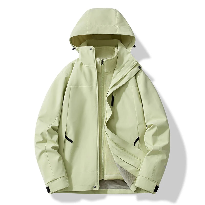 Ski Jacket Hooded for Men, Water-Resistant | Winter | Mint Green