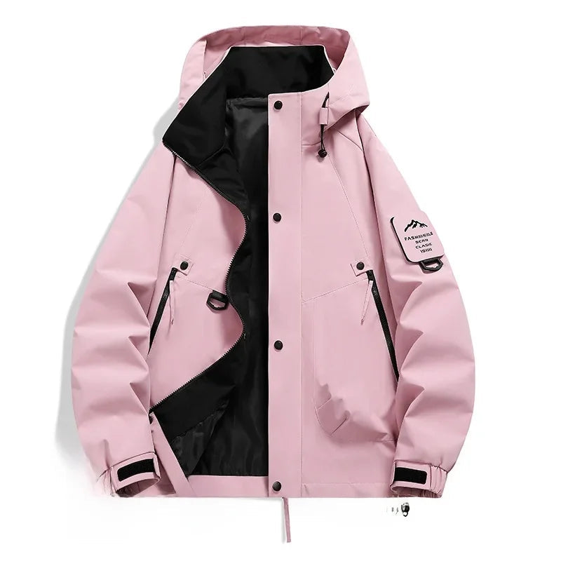 Ski Jacket for Men | Hooded, Wind-Resistant | Pink