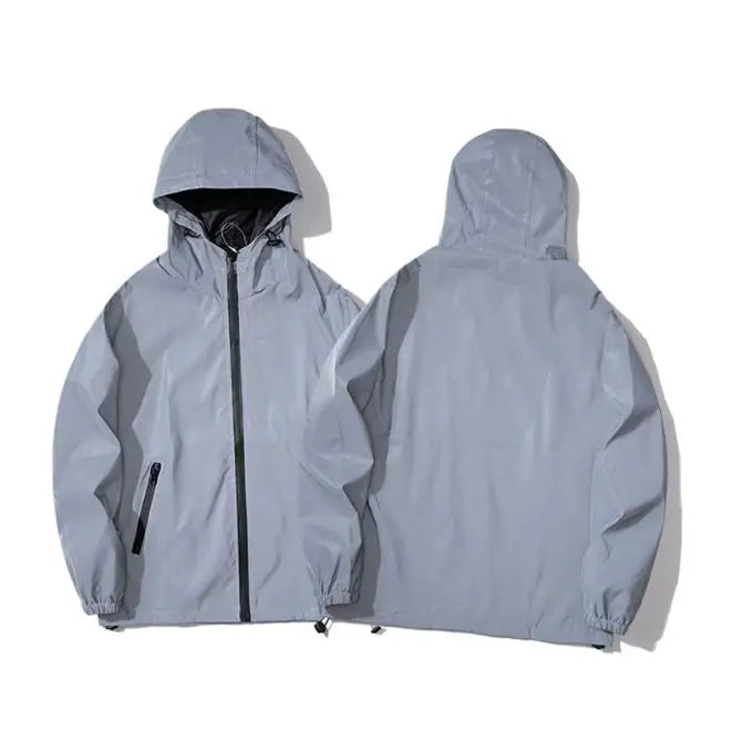 Softshell Lightweight Jacket | Hooded, Water-Resistant | Light Gray1