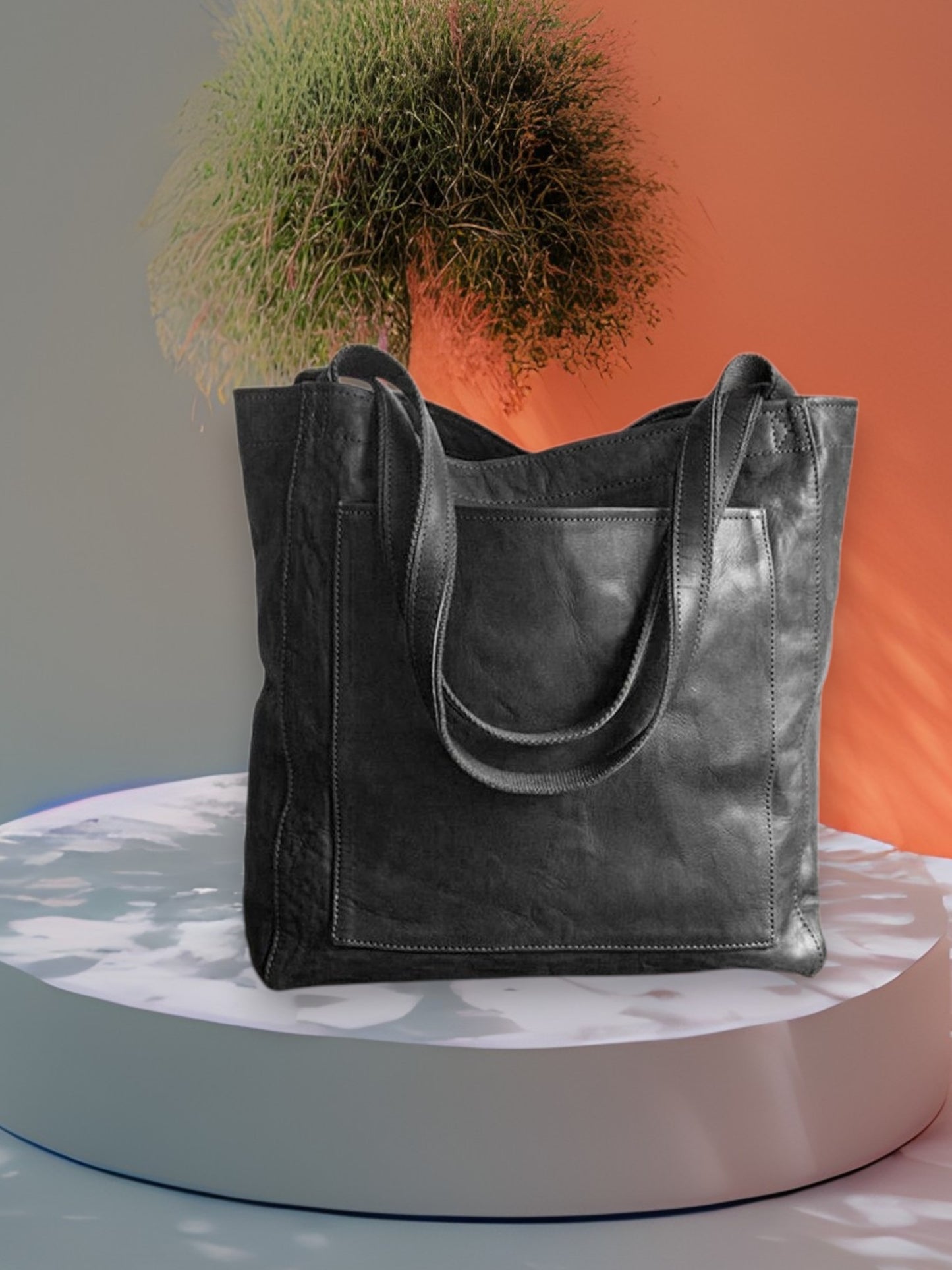 Sophia | Elegant Vegan Leather Handbag with Large Capacity and Timeless Design | Black