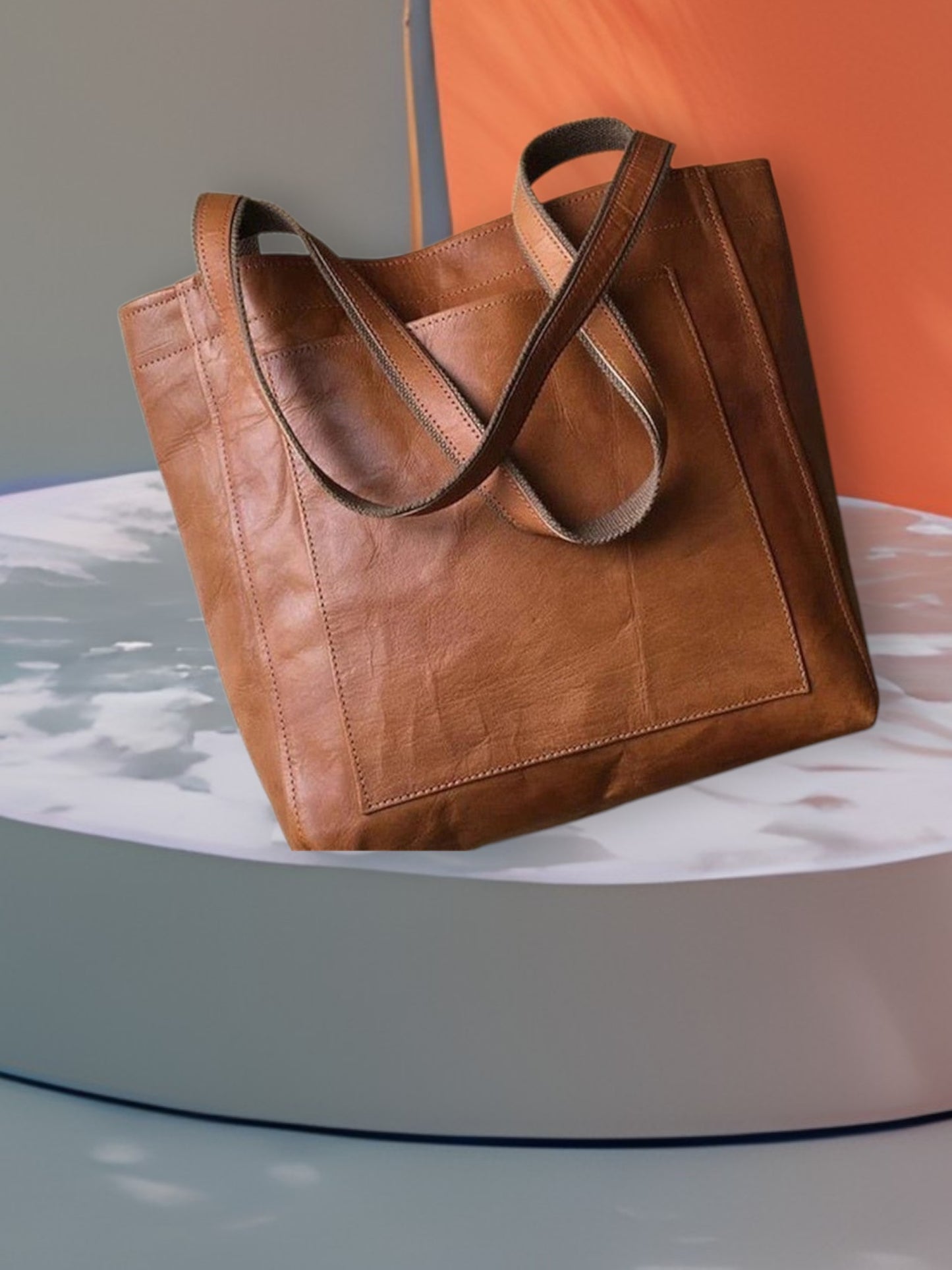 Sophia | Elegant Vegan Leather Handbag with Large Capacity and Timeless Design | Brown 3