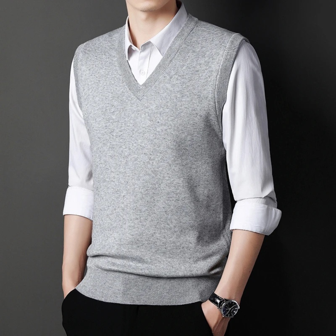 Sweater Vest for Men & Women | Lightweight Knit | Light gray