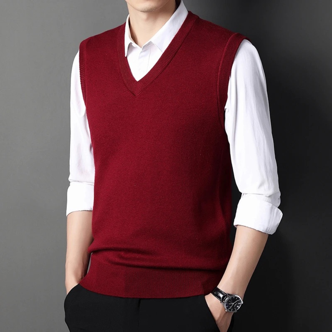 Sweater Vest for Men & Women | Lightweight Knit | Red