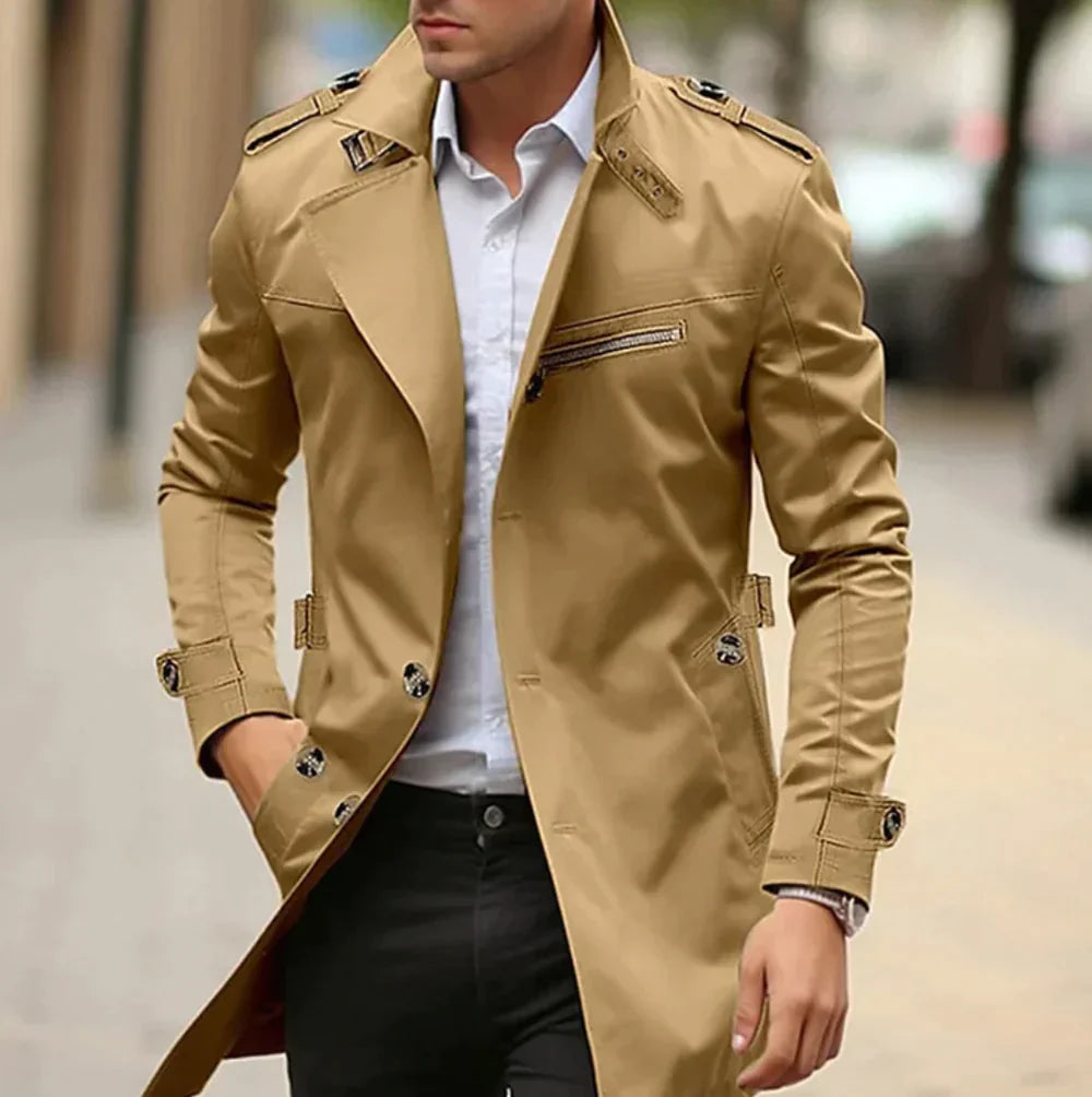 Trench Coat for Men | Weather-Resistant | Khaki