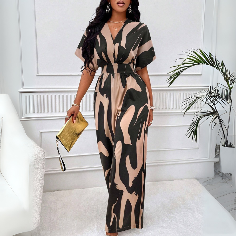 Women's Batwing Sleeve Wide-Leg Jumpsuit – Elegant & Flowy One-Piece Outfit