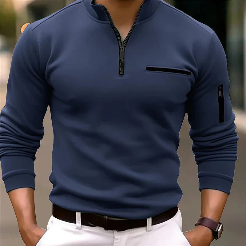 Men's Quarter-Zip Sweater – Premium Knit Pullover for Casual & Business Wear