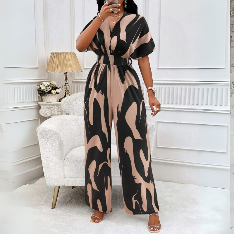 Women's Batwing Sleeve Wide-Leg Jumpsuit – Elegant & Flowy One-Piece Outfit