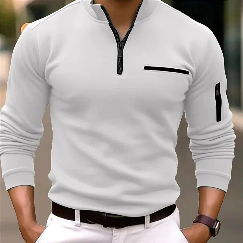 Men's Quarter-Zip Sweater – Premium Knit Pullover for Casual & Business Wear