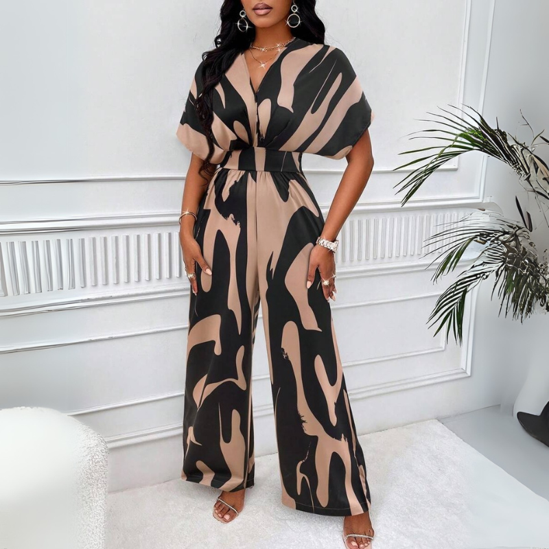 Women's Batwing Sleeve Wide-Leg Jumpsuit – Elegant & Flowy One-Piece Outfit