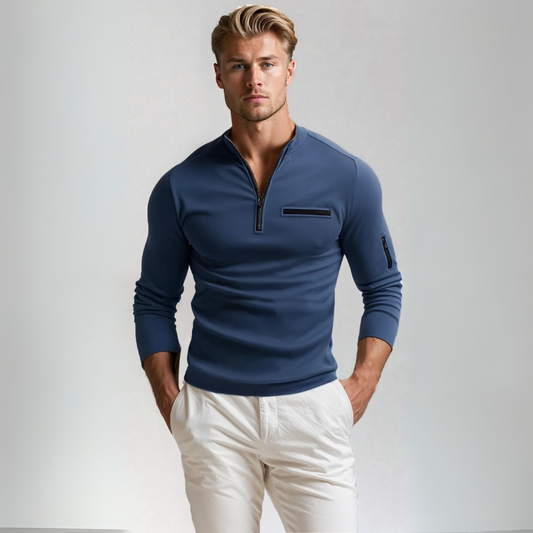 Men's Quarter-Zip Sweater – Premium Knit Pullover for Casual & Business Wear