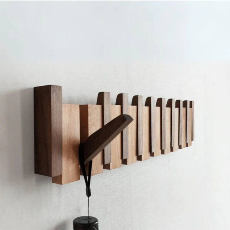 Wooden Piano Coat Rack – Elegant Wall-Mounted Hanger for Jackets & Accessories