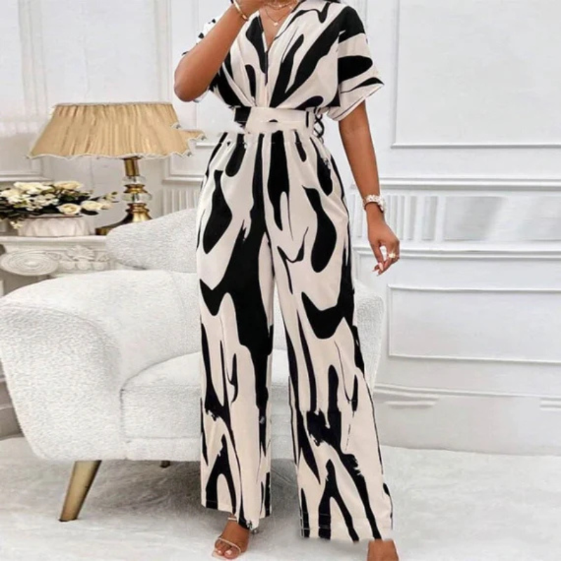 Women's Batwing Sleeve Wide-Leg Jumpsuit – Elegant & Flowy One-Piece Outfit