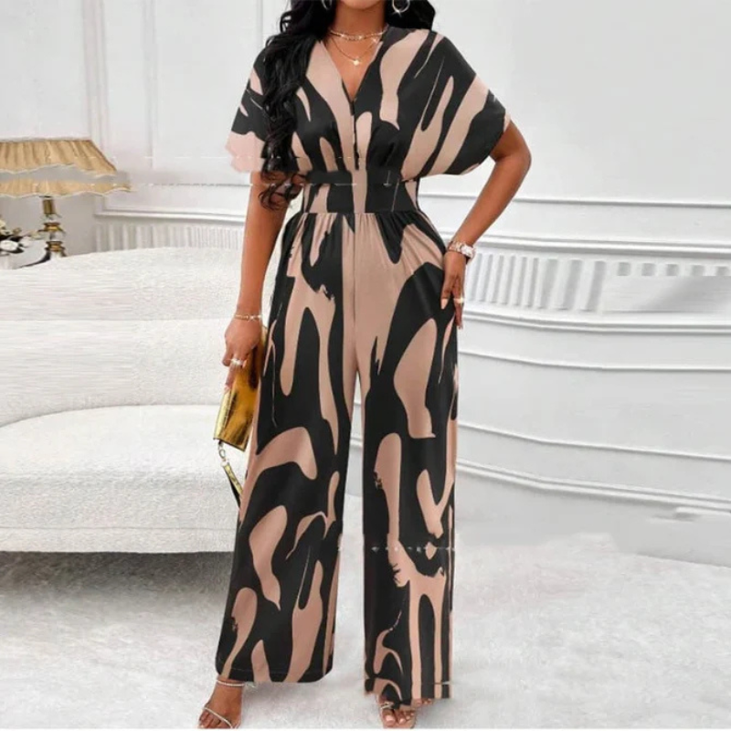 Women's Batwing Sleeve Wide-Leg Jumpsuit – Elegant & Flowy One-Piece Outfit