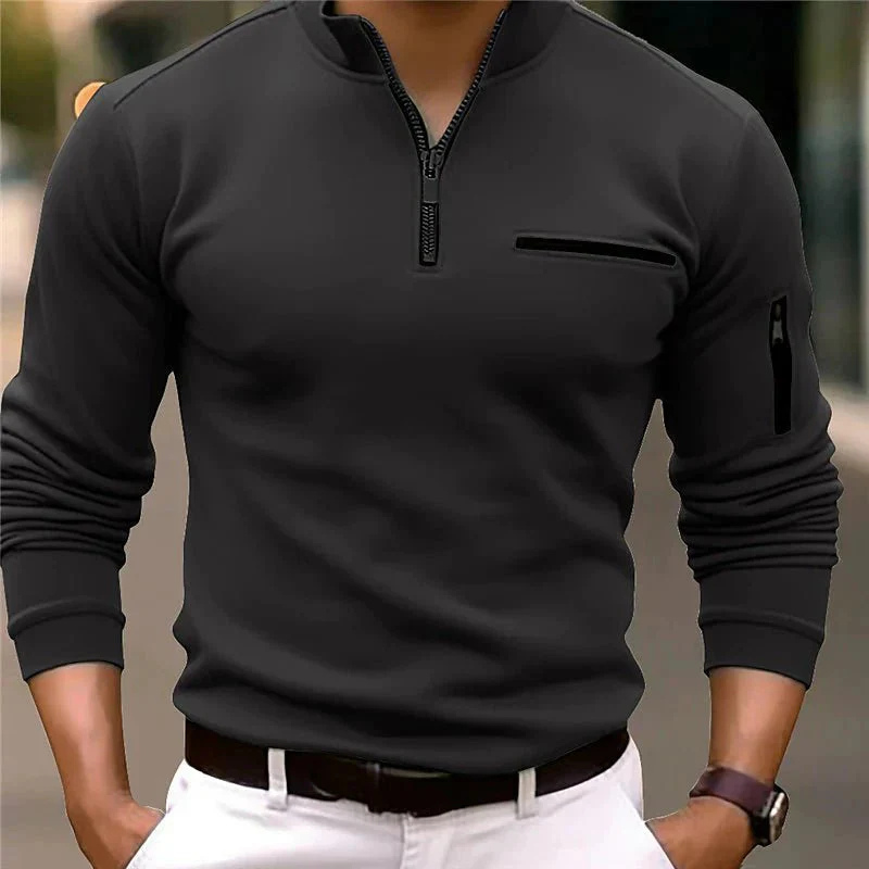 Men's Quarter-Zip Sweater – Premium Knit Pullover for Casual & Business Wear