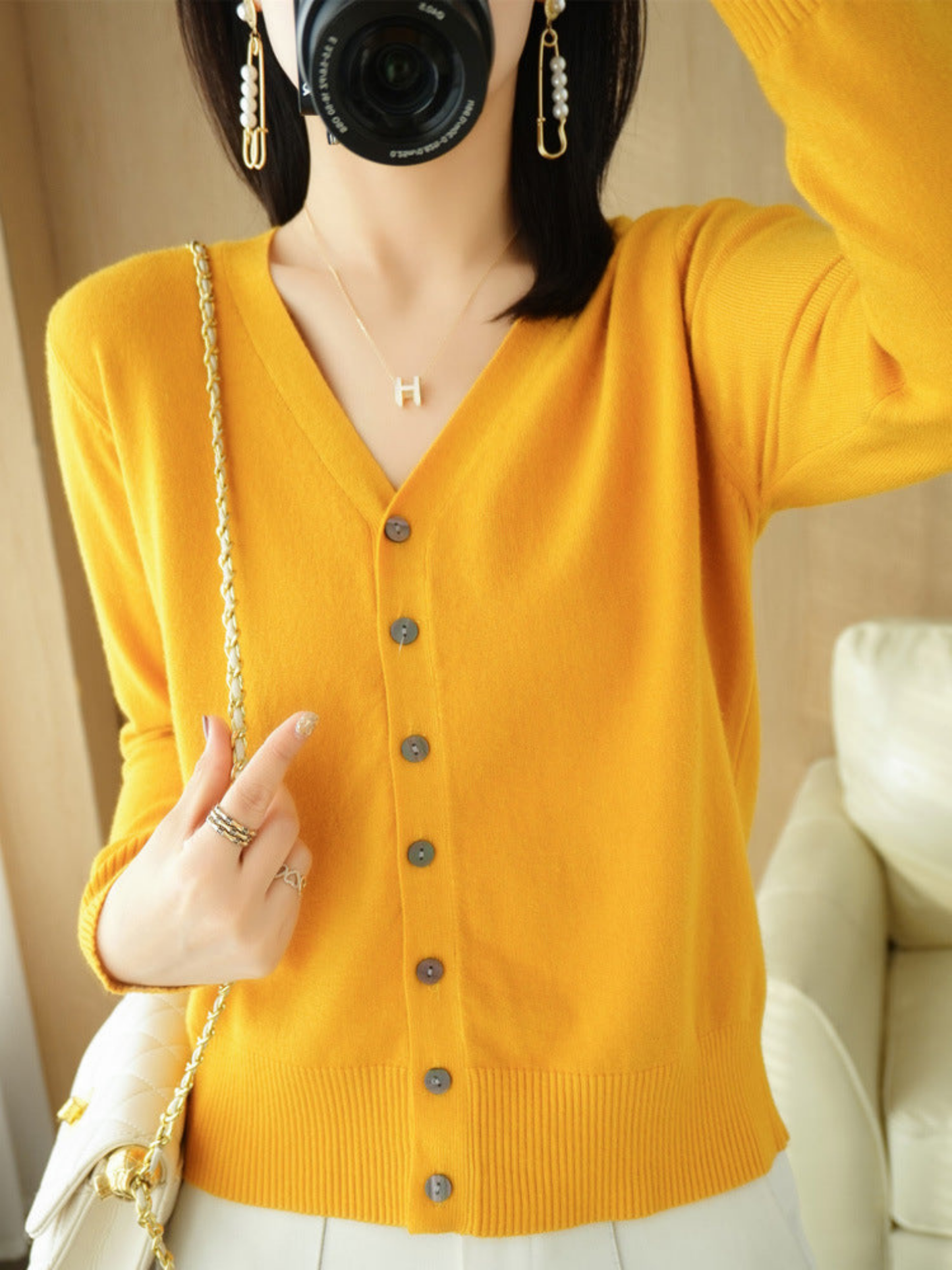V-Neck Cardigan for Women | Relaxed Fit 8