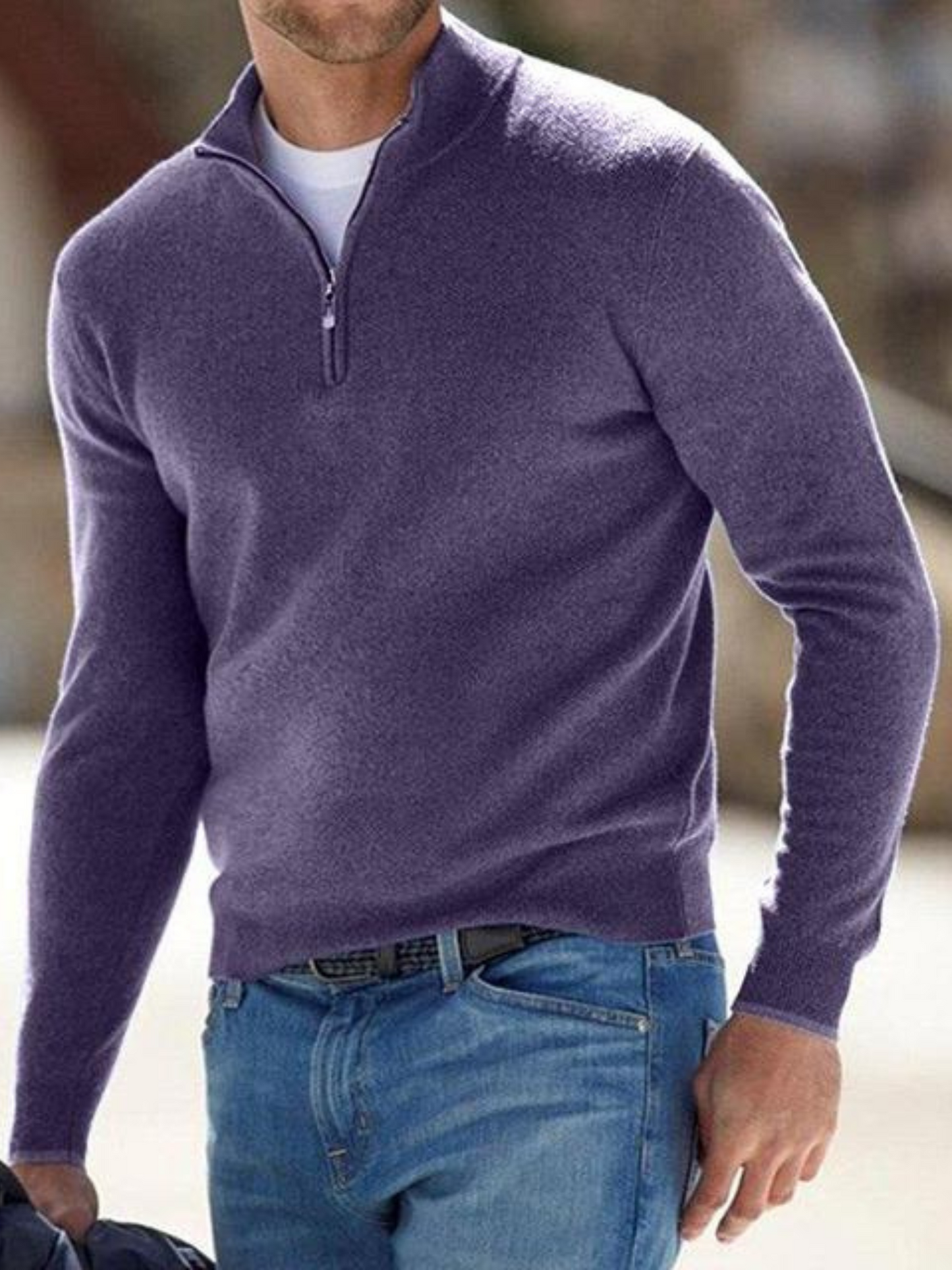 V-Neck, Knitted Men's Sweater | Regular Fit 6